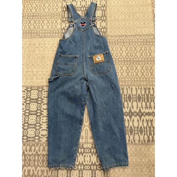 Vintage 90's Disney Mickey & Co Denim Bib Short Overalls Size 10 Unisex Classic - Picture 12 of 15